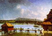 Francois  Ferriere The Old Port of Geneva oil on canvas
